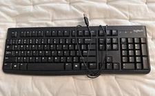 Logitech K120 USB Wired Keyboard-Black-Quiet Typing-Y-U0009 820-007374 Tested