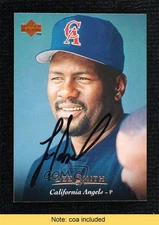 JSA Certified 1995 Upper Deck Lee Smith #16 COA Auto HOF 0q3