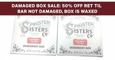 2 Bars Spinster Sisters Co Deodorant Bar Peppermint Tea Tree 2.8 Oz