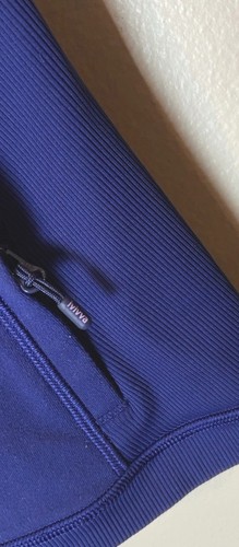 Girls size 12 Ivivva Stretch Blue Thumbhole Full Zip Hooded Jacket 14.5"x23" - Picture 3 of 4