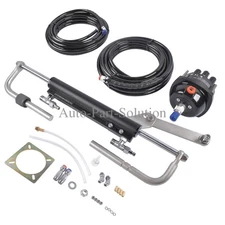 Boat Hydraulic Steering System Kit Marine Outboard Steering 90HP 2*24FT Hose
