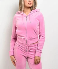 Juicy Couture OG Big Bling Velour Zip-Up Womens Hoodie Fanciful L NWT $119