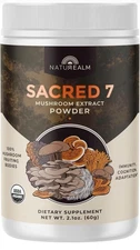 Naturealm Sacred 7 Mushroom Powder for Coffee Reishi, Chaga 60 Servings Organic