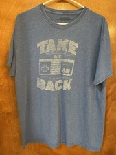 Nintendo NES Adult Large Washed Blue T-Shirt - Take Me Back Controller Graphic