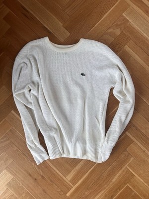 vintage lacoste Izod Jumper Sweater White Made In Usa Pullover 80s Xl