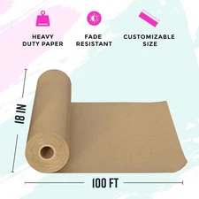 Kraft Paper Roll Sheet Packaging Packing Shipping Mailing Wrapping 1200x18in