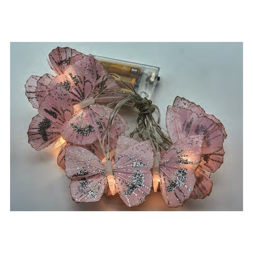 Filo luci natale Pre Qu' Italia D2685 Farfalle Rosa bianco caldo - Foto 1 di 3