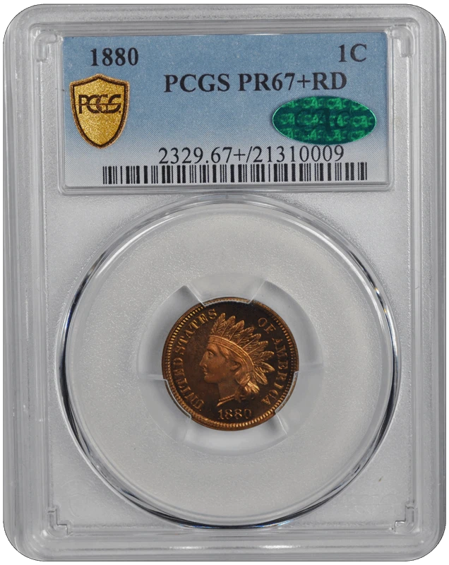 1880 Indian Head PCGS CAC RD 67+