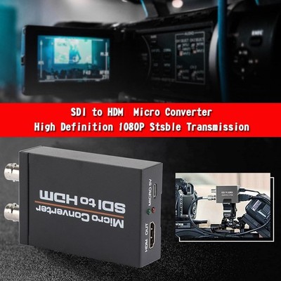 1 SDI In to 2 HDM + SDI Out Mini HD Video Micro Converter Audio Switcher Black`