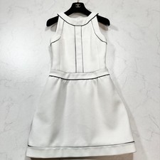 CHANEL Midi Dress 2015 Model Off White Knit Jacquard Size 34