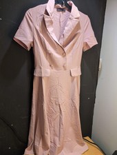 Vintage 50s Style Midi Dress Size S Blush Pink A-Line Cocktail Wedding Bridesmay