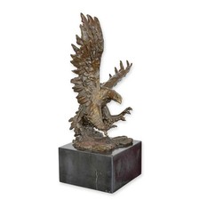 STATUA MODERNA SCULTURA AQUILA BRONZO