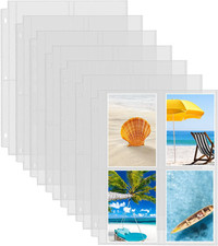 30 Pack 3.5X5 Photo Sleeves for 3 Ring Binder, Hold 240 Photos