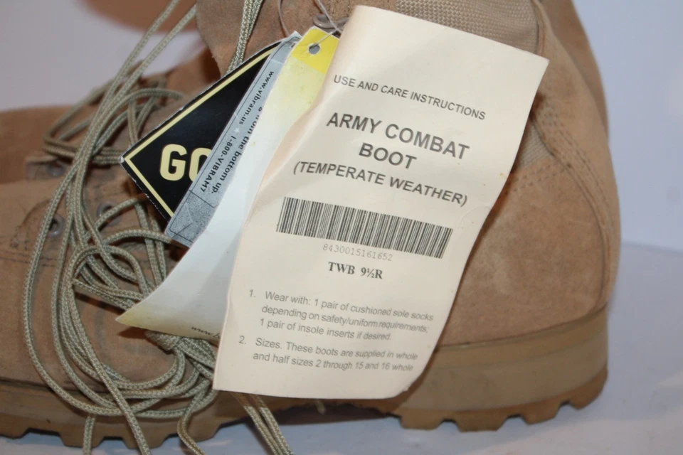 Botas de Combate Belleville Ejército 9.5R Tostadas GORE-TEX Clima Templado Vibram EE. UU. Foto 2 de 4