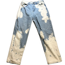 Womens Cello Acid Washed Stretch Straight Leg Denim Jeans With Logo Size 11