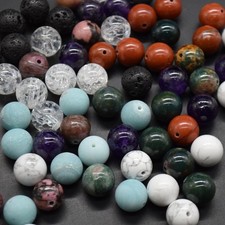 12mm Round Beads - 10 Count - Various Gemstones, for Jewellery Making