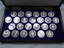 1988 $25 Treasure Coins of the Caribbean -  Rare Mint Set with Wood Display Case