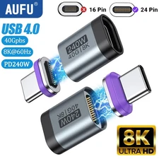 AUFU 240W Magnetic USB C Adapter Fast Charging Type C to USB C USB4 Connector