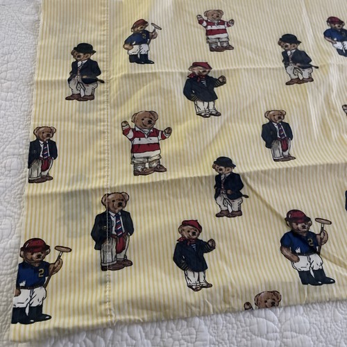 1 Ralph Lauren POLO TEDDY BEAR Yellow Striped 1 Standard Pillowcases - Picture 7 of 7