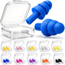 20 Pairs Reusable Silicone Ear Plugs, Noise Cancelling Earplugs  High NRR 32...