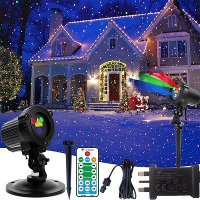 Laser Christmas Projector Lights Outdoor Waterproof RGB Firefly Lights Garden UK