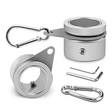 Flag Pole Rings, Aluminum Alloy Flagpole Rings 1 Inch -Pack of 2 Matte Silver