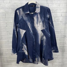 Donna Karan New York Button Up Shirt Womens S Artsy Quiet Luxury