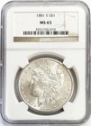 1881 S USA MORGAN SILVER DOLLAR NGC MINT STATE 65 PQ