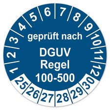 Placas de prueba probadas según la regla DGUV 100-500 azul 2025-2030 lámina PVC LTA009