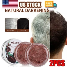2-Pack Grey Hair Reverse Shampoo Bar Organic Essence Hair Darkening Shampoo Soap