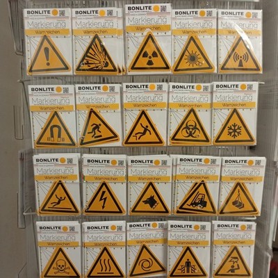 Warnzeichen Aufkleber DIN ISO 7010 selbstklebend Set Größe Wahl reflekt