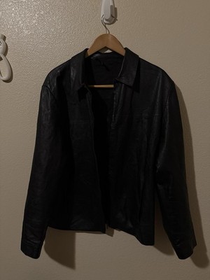 vintage cecil gee black leather jacket size L