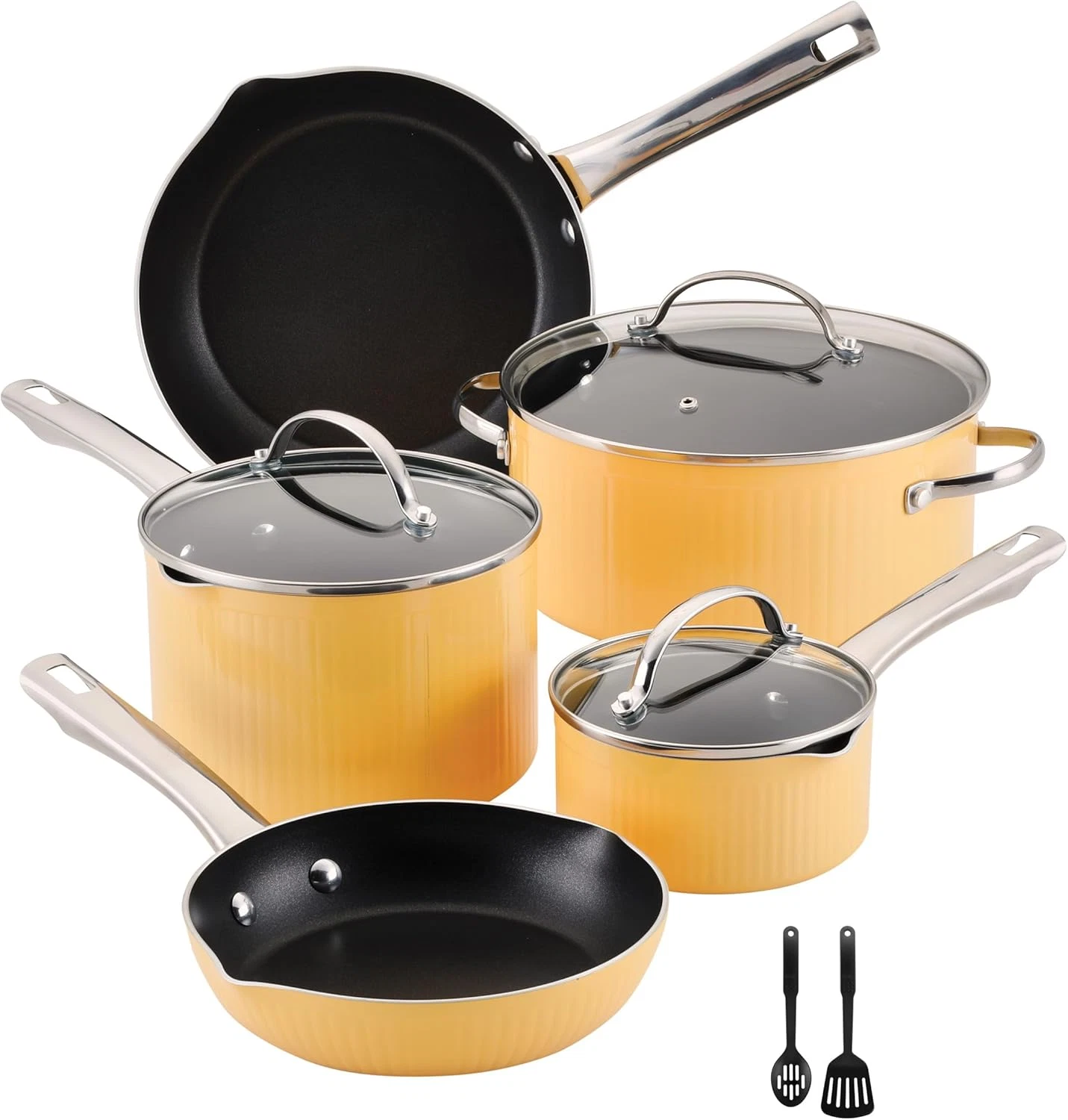 Yellow Nonstick Cookware Set with Utensils, 10 Piece, Dishwasher Safe
Opens in a new window or tab