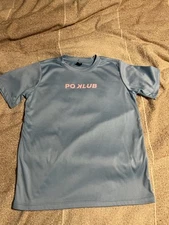 Pitchers Only Baseball Attire Blue Pink Youth Shirt Size Medium “Po Klub”