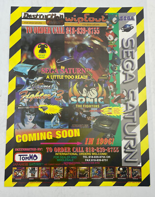 Vintage Sega Saturn Tommo E3 Retail Press Ad Promo Flyer Wall Art Mini Poster