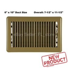 Brown Floor Air Grille Register 6" x 10" DUCT SIZE Adjustable Steel AC Heat NEW