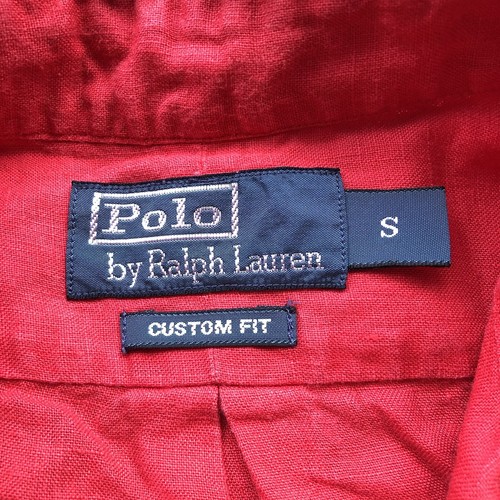 Ralph Lauren Vintage Men’s Pure Linen Short Sleeve Shirt Washed Red Size S - Picture 4 of 11