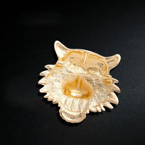 Große brüllende Tigerkopf Brosche Strass 3D Pin Unisex Party Freizeit cool Geschenk - Bild 4 von 5