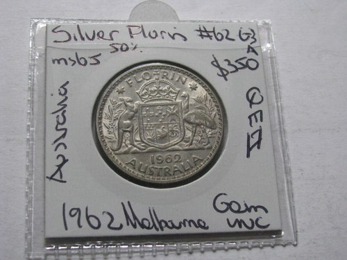 1962 Silver Florin Gem Uncirculated Coin Australia Queen Elizabeth II #62.G3