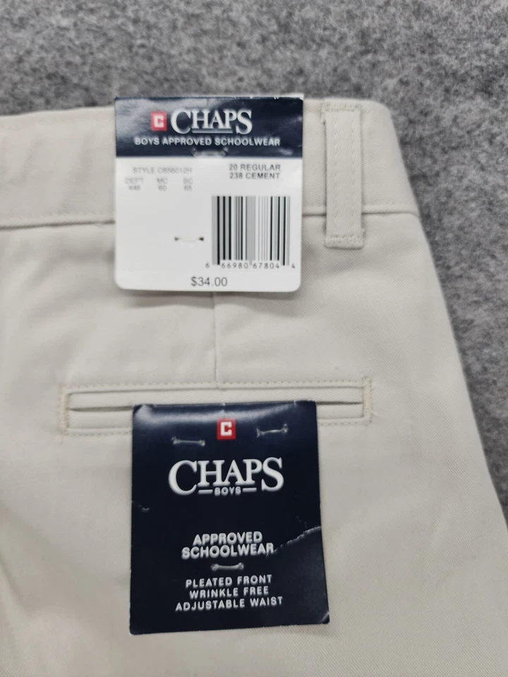 Chaps Uniform Pants Boys 20 Khaki Pleated - Изображение 4 из 4