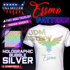 Essmo Holo Bubble Silver Pattern Heat Transfer Vinyl HTV T-Shirt Iron Press SP06