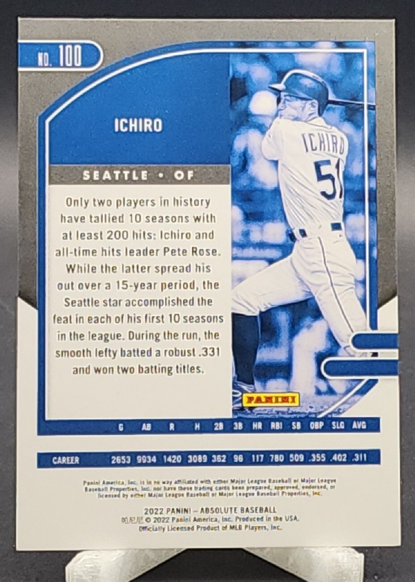 2022 Panini Absolute Ichiro Blue Spectrum /149 Mariners #100