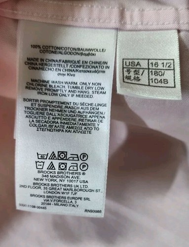 VINTAGE Brooks Brothers Shirt Men's REGENT 16.5-2/3 Light Pink Button Up Dress - Picture 10 of 10