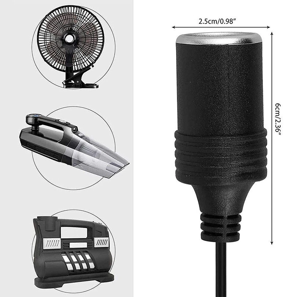 240V Main Plug to 12V Socket Adapter Car Cigarette Lighter Power Converter AC/DC - Image 2 of 4