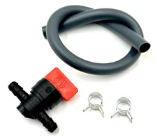 1/4" Shut Off Fuel Valve For 698183 494768 Lawn Mower Gas Engine 697947 w Hose