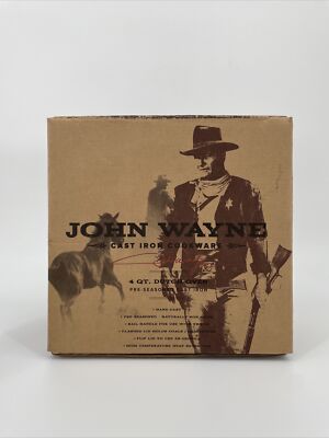 RARE Authentic JOHN WAYNE Cast Iron Cookware Seasoned 4Qt 