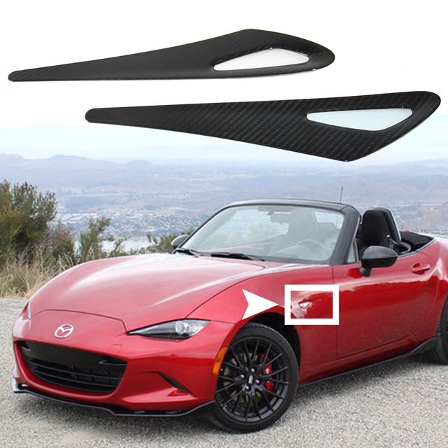 Carbon For Mazda MX5 ND Miata 4th Side Fender Vent Light Cover 2 Pcs