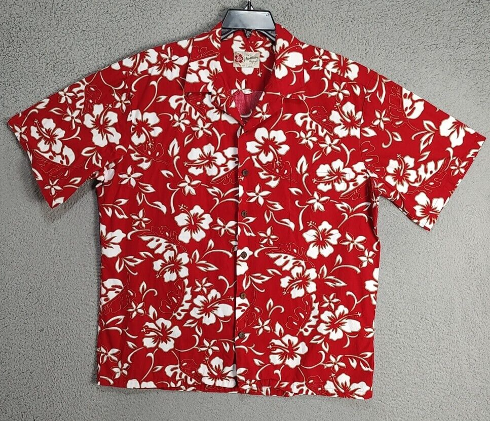 Hilo Hattie Hawaiian Shirt Adult Extra Large Red Floral