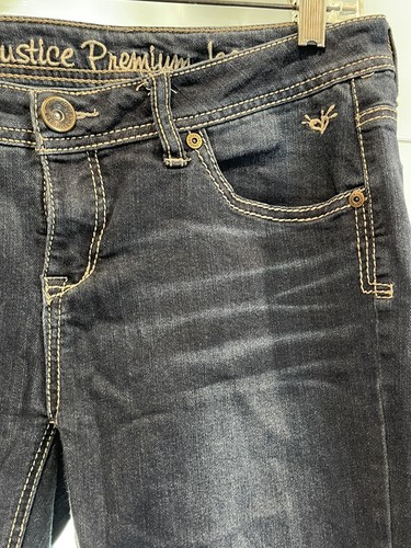 Girls Youth Jeans Justice Premium Size 18R Skinny Preowned 18 Inseam Capris - Picture 9 of 12