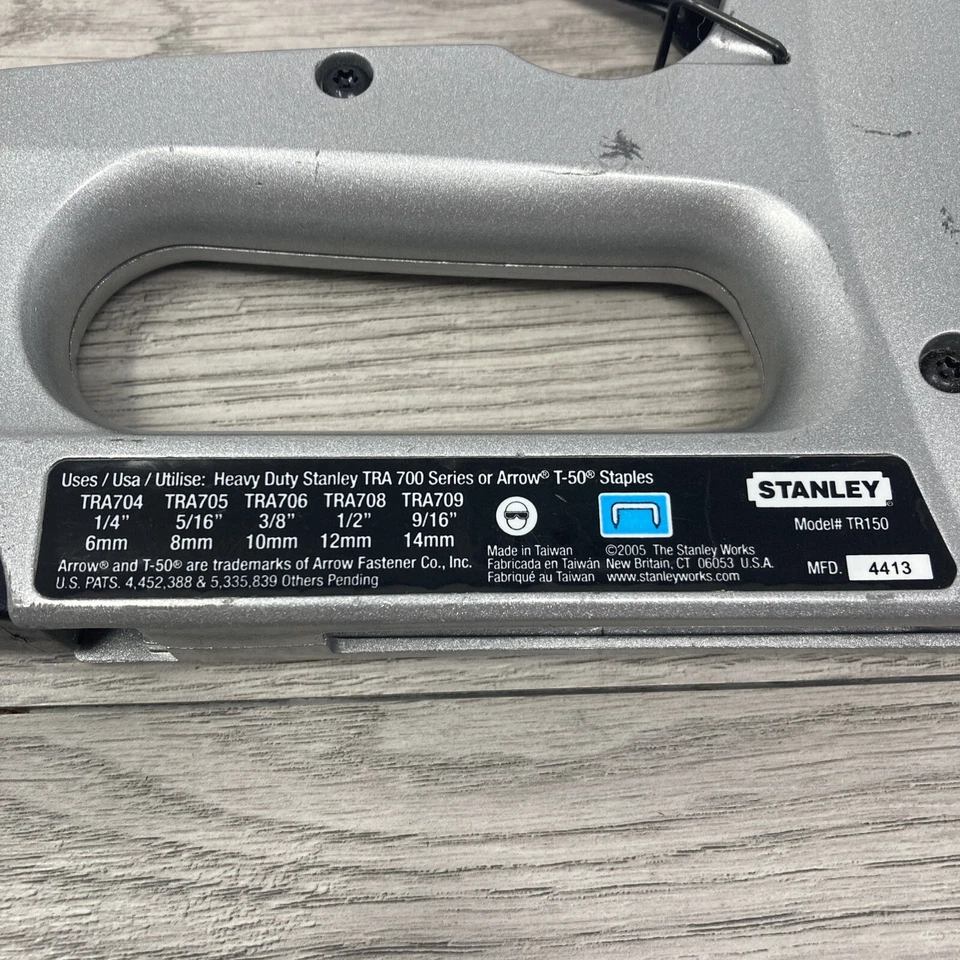 Stanley TR150 Авиационный Алюминиевый Сверхпрочный Ручной Штапельный Пистолет EZ Выжимание Против Джема - Изображение 3 из 4